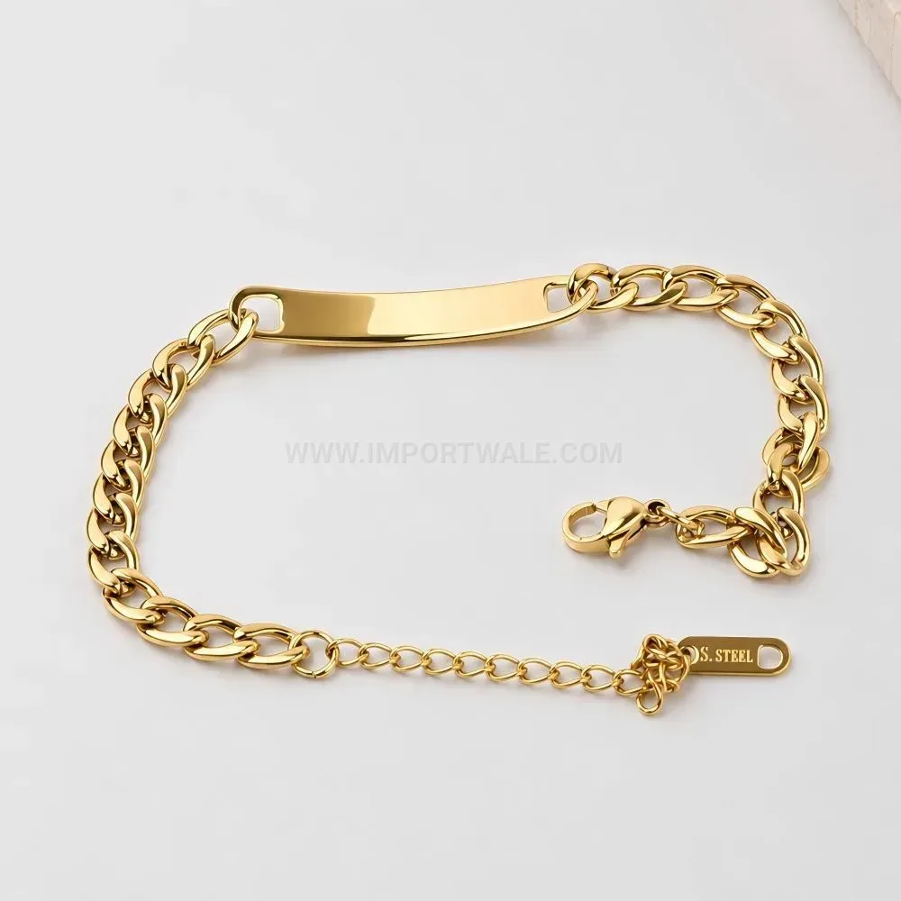 Sleek Polished Stainless Steel Curb Link Bracelet