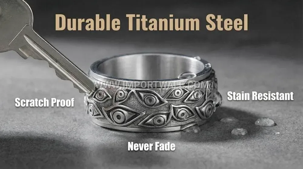 Stainless Steel Rotatable Devil Eye Ring