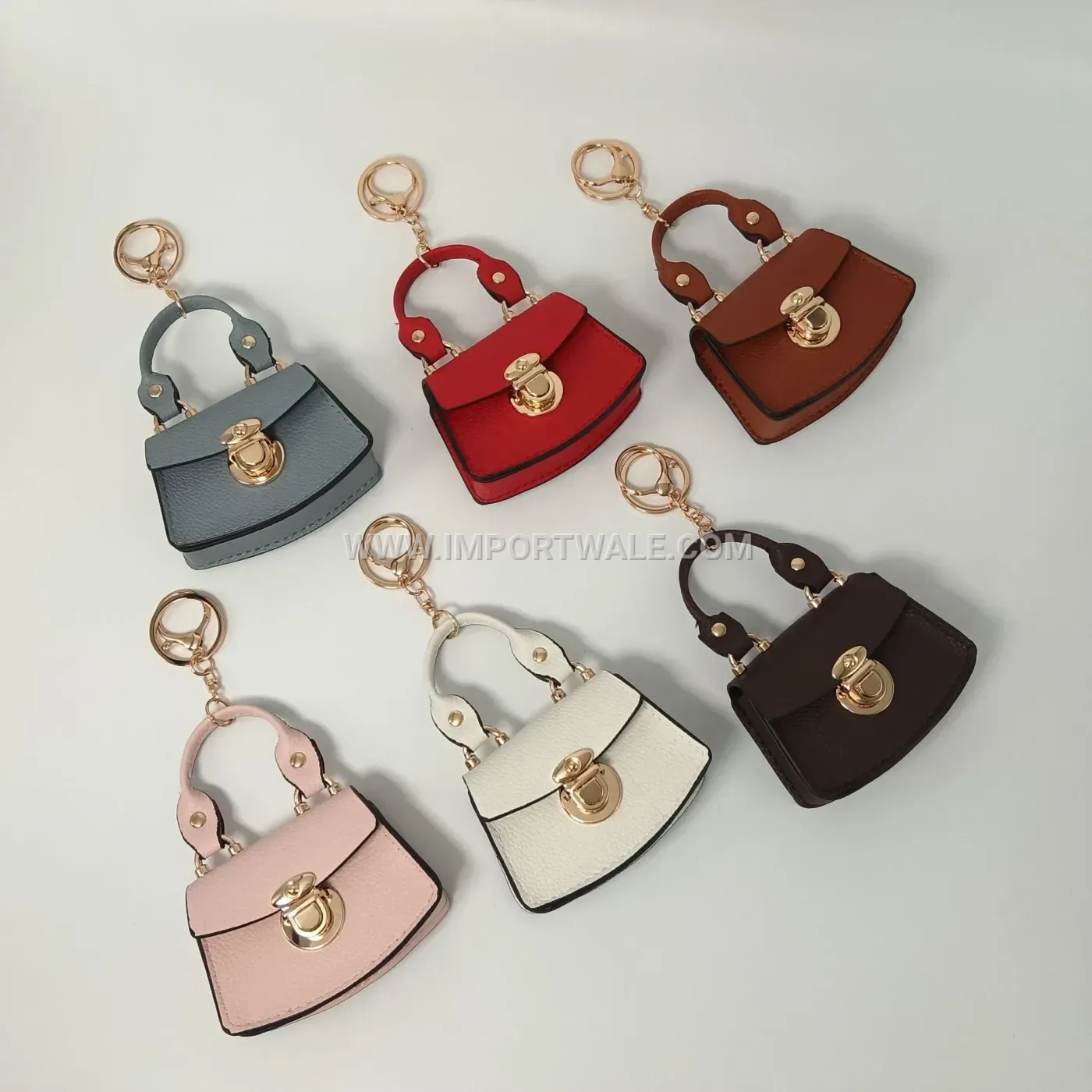 Pebbled Faux Leather Mini Pouch Charm