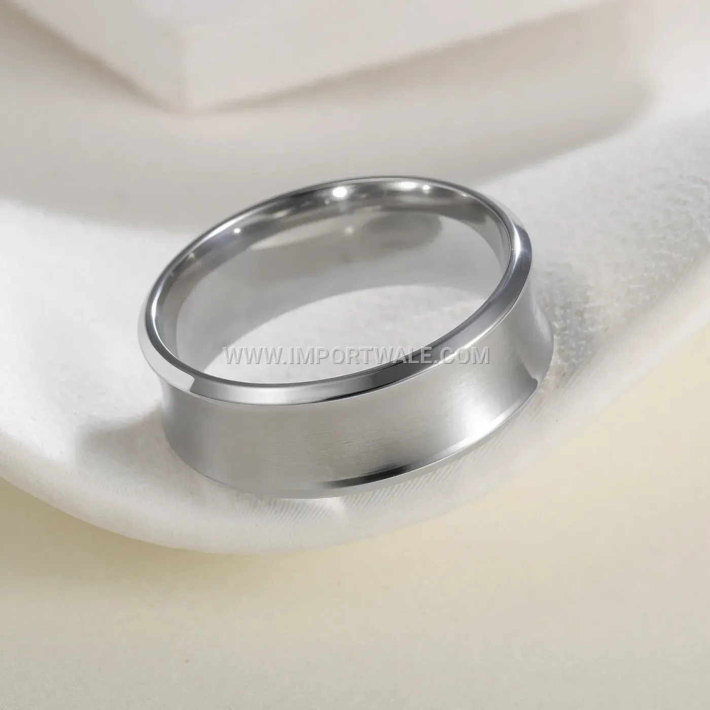 U-Groove Cut Accent 8mm Stainless Steel Band Ring