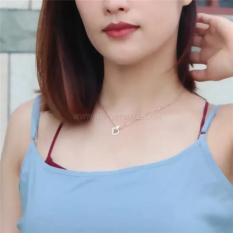 Designer Rose Gold Titanium Steel Heart Pendant Necklace