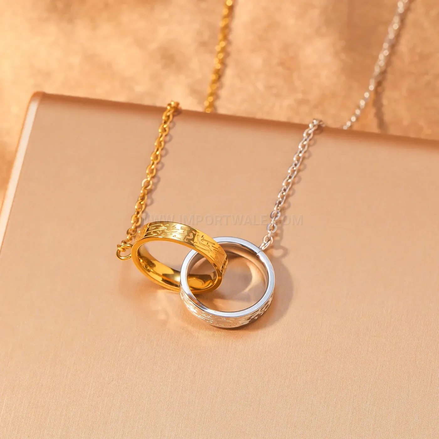 Stainless Steel Ayatul Kursi Calligraphy Pendant Necklace With Zircon Accent