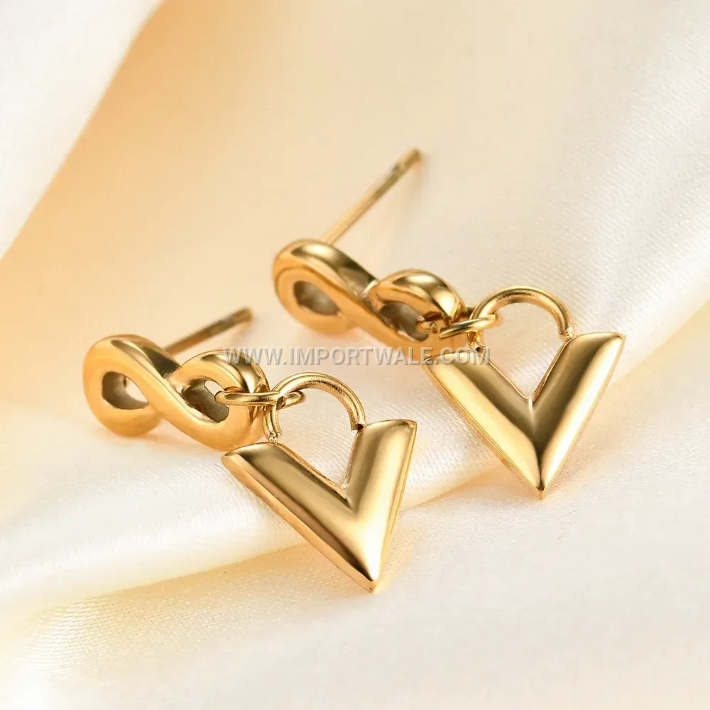 Geometrical Stainless Steel Infinity Loop Drop Earrings