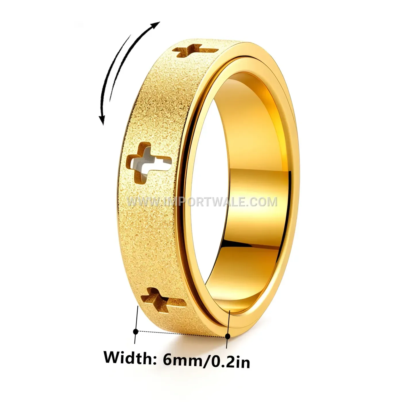 Rotatable Cross Stainless Steel Spinner Ring