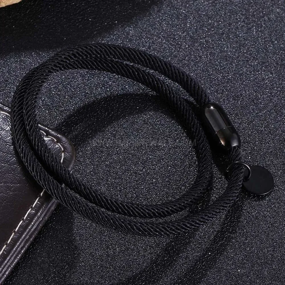 Dual Strand Milan Cord Stainless Steel Magnetic Clasp Bracelet
