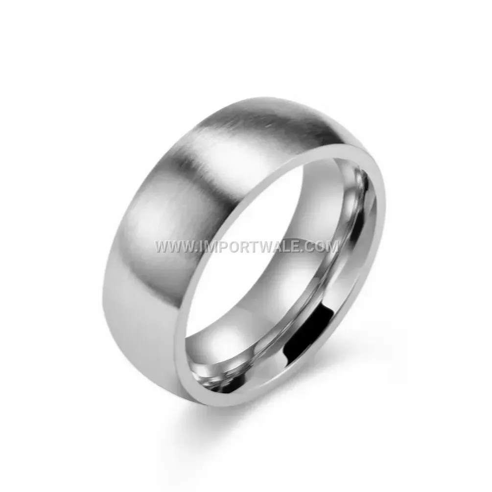 Matte Brushed Stainless Steel 8mm Arc Band Ring