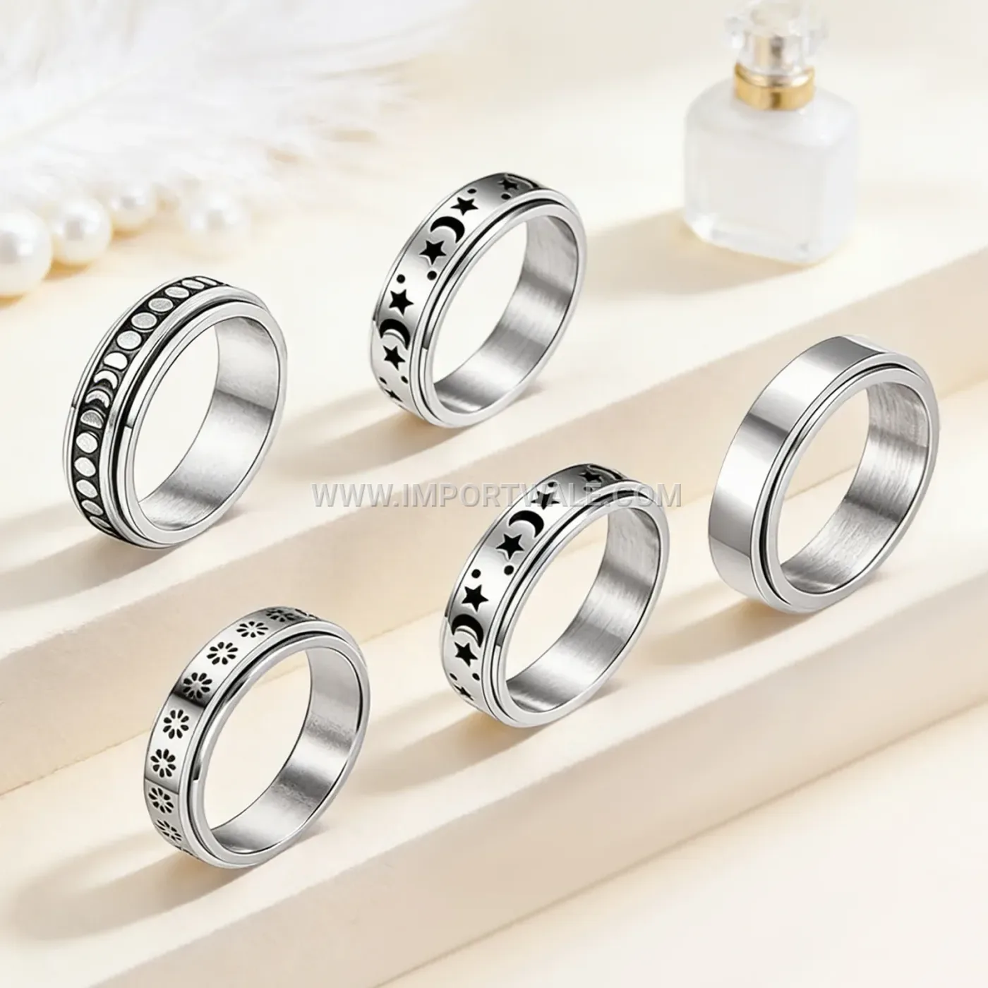 Rotating Stainless Steel Relieving Band Ring
