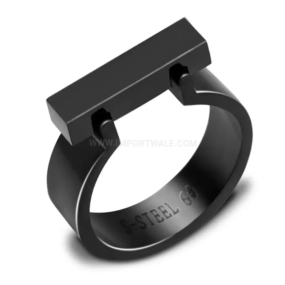 Chic Sleek Rectangular Polished Stainless Steel Band Ring