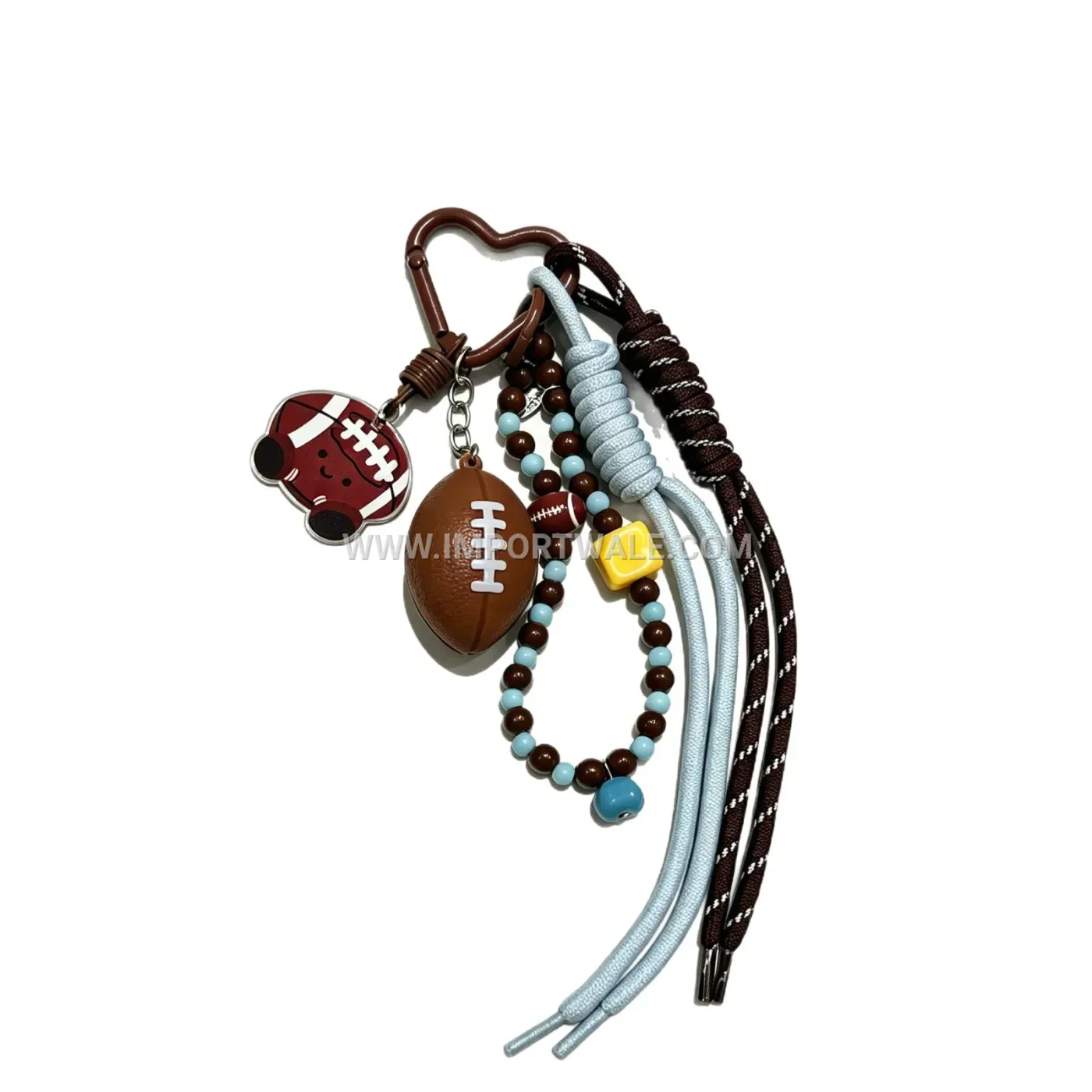 Cute Puppy Football PVC Bag Creative Key chains Beaded Phone Lanyard Keychain
