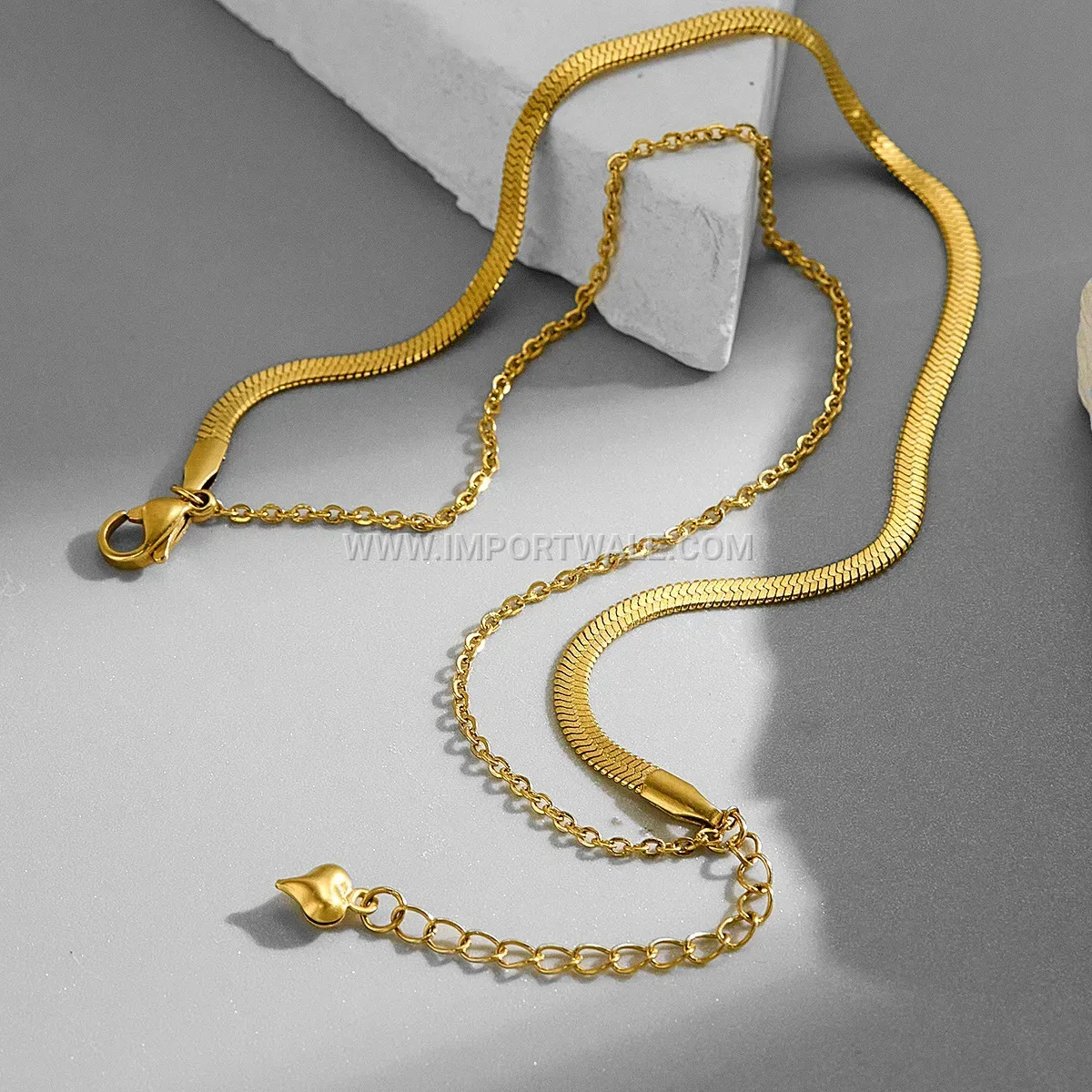 Minimalist Stainless Steel O Chain and Disc Layered Anklet