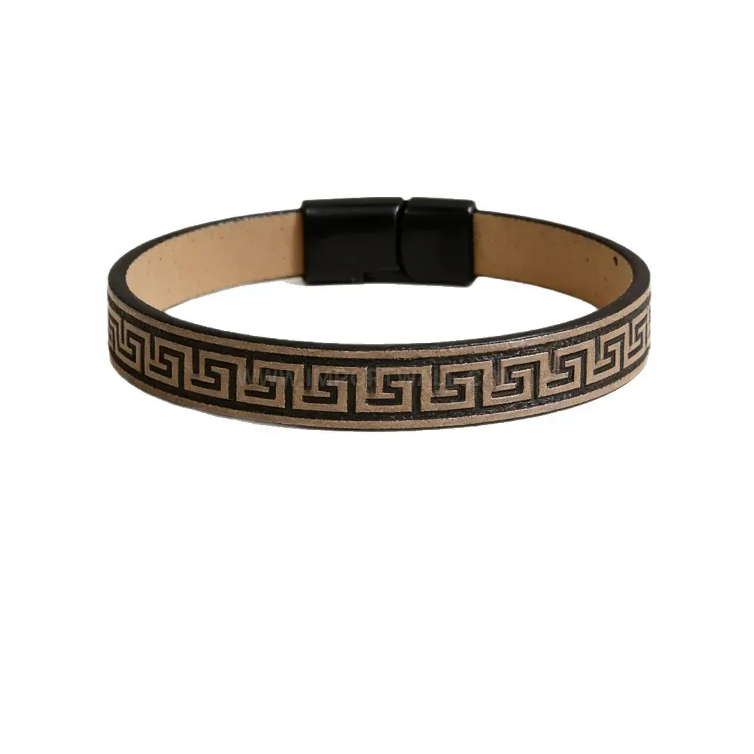 Elegant Braided Faux Leather Mens Wrap Bracelet With Alloy Clasp