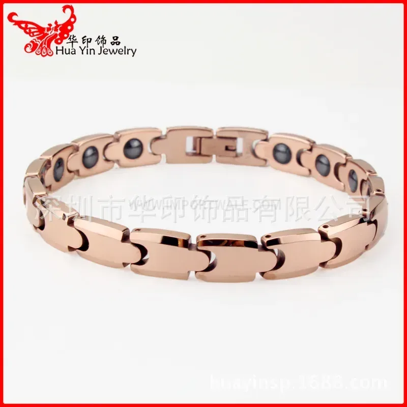 Geometric Metallic Bio Magnetic Link Bracelet
