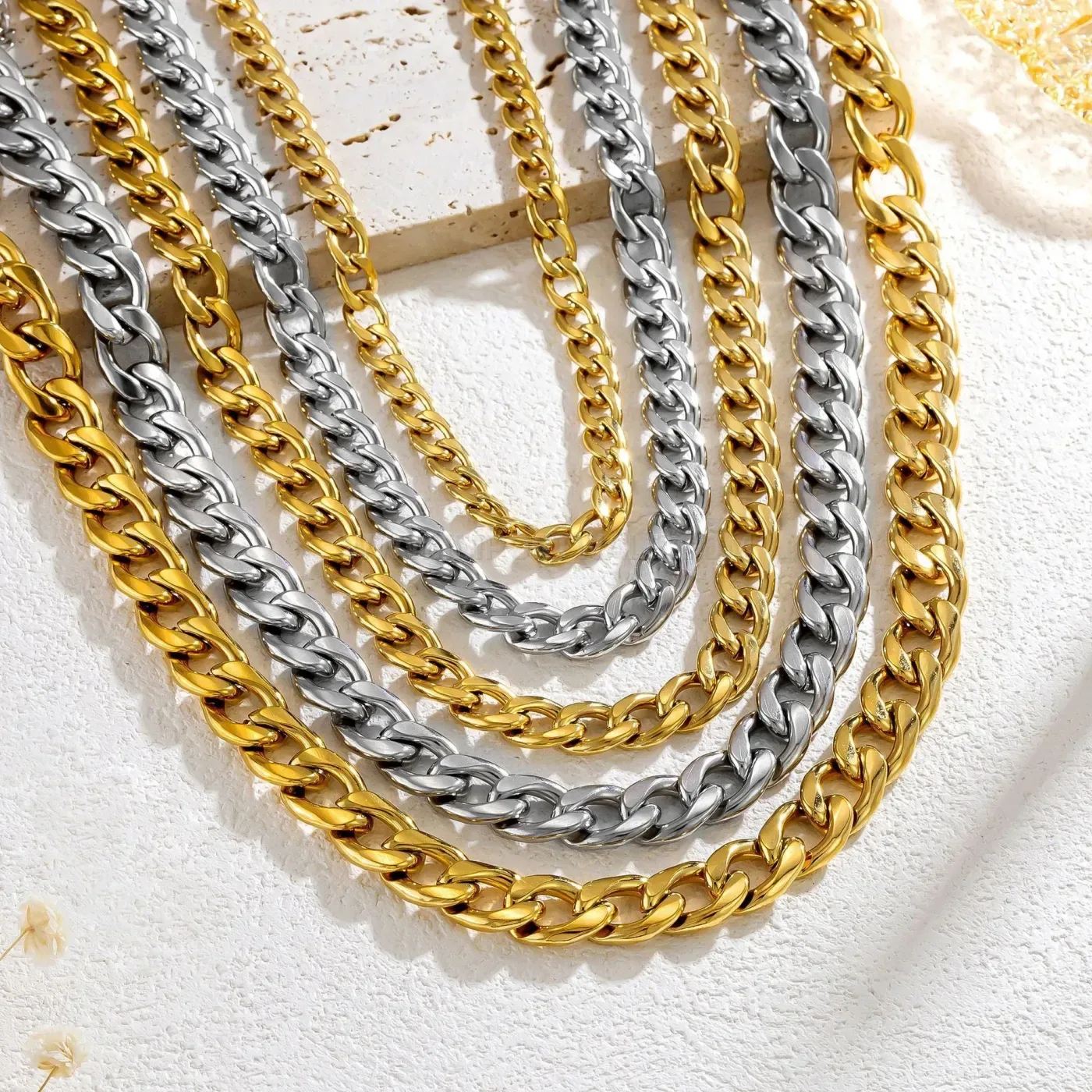 Fashion Stainless Steel Miami Cuban Link Chain Necklace