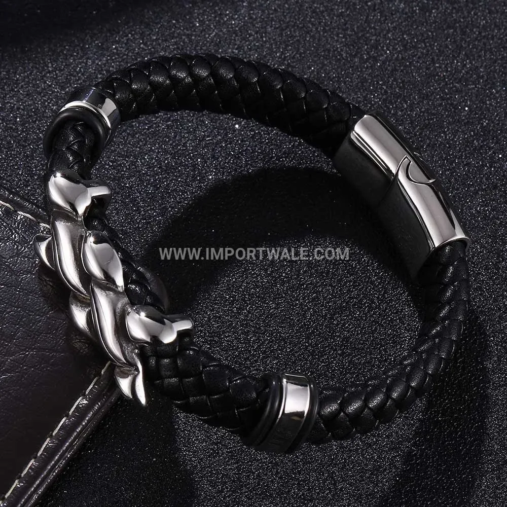 Sleek Geometric Titanium Steel Magnetic Bracelet for Men