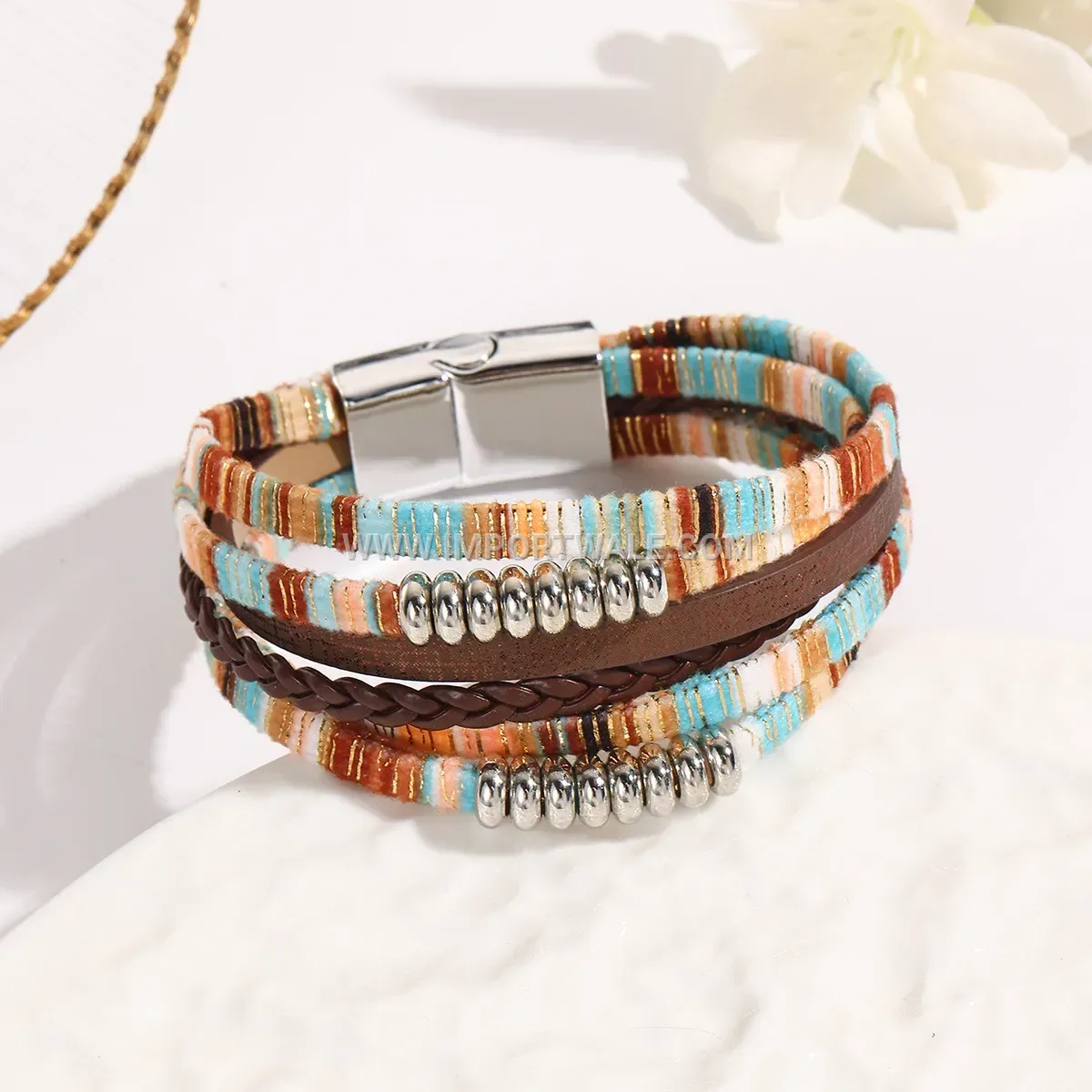 Minimalist Multi-Strand Faux Leather Bohemian Wrap Bracelet