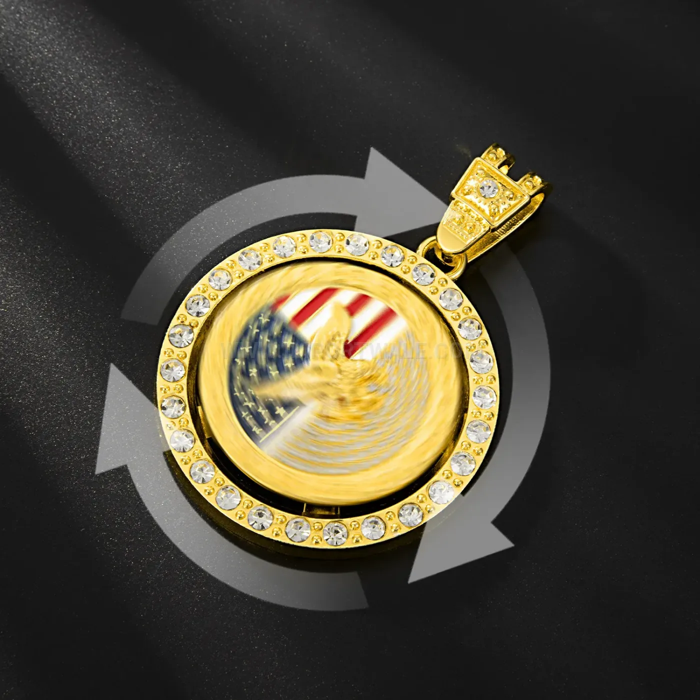 Spinning Steel Bearing Motif Hip Hop Pendant