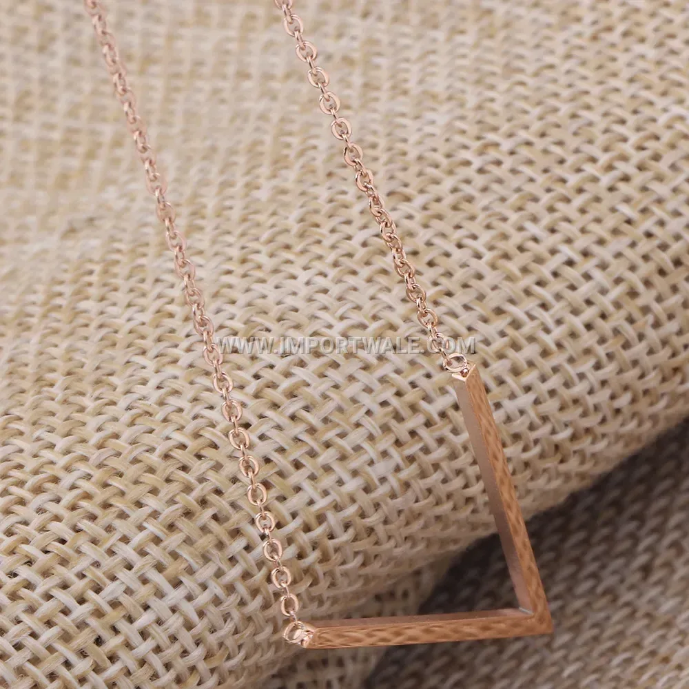 Rose Gold Stainless Steel V Shaped Geometric Choker Necklace