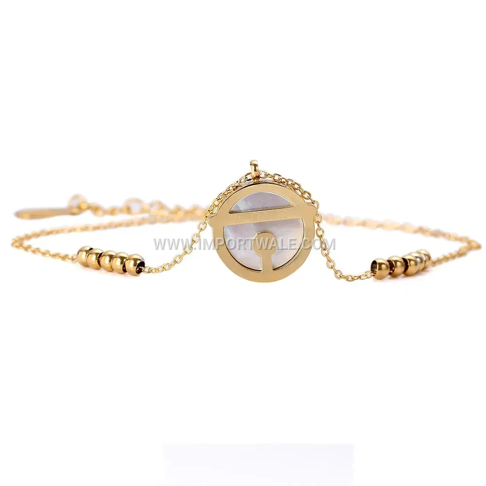 Heart Shell Stainless Steel Rose Gold Plated Bangle