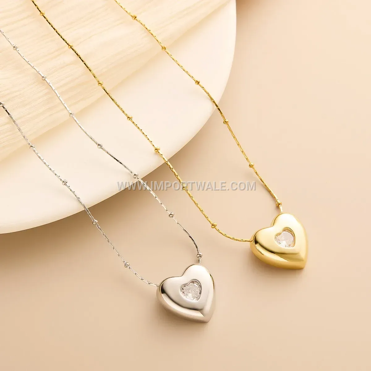 Heart Pendant Link Chain Stainless Steel Necklace