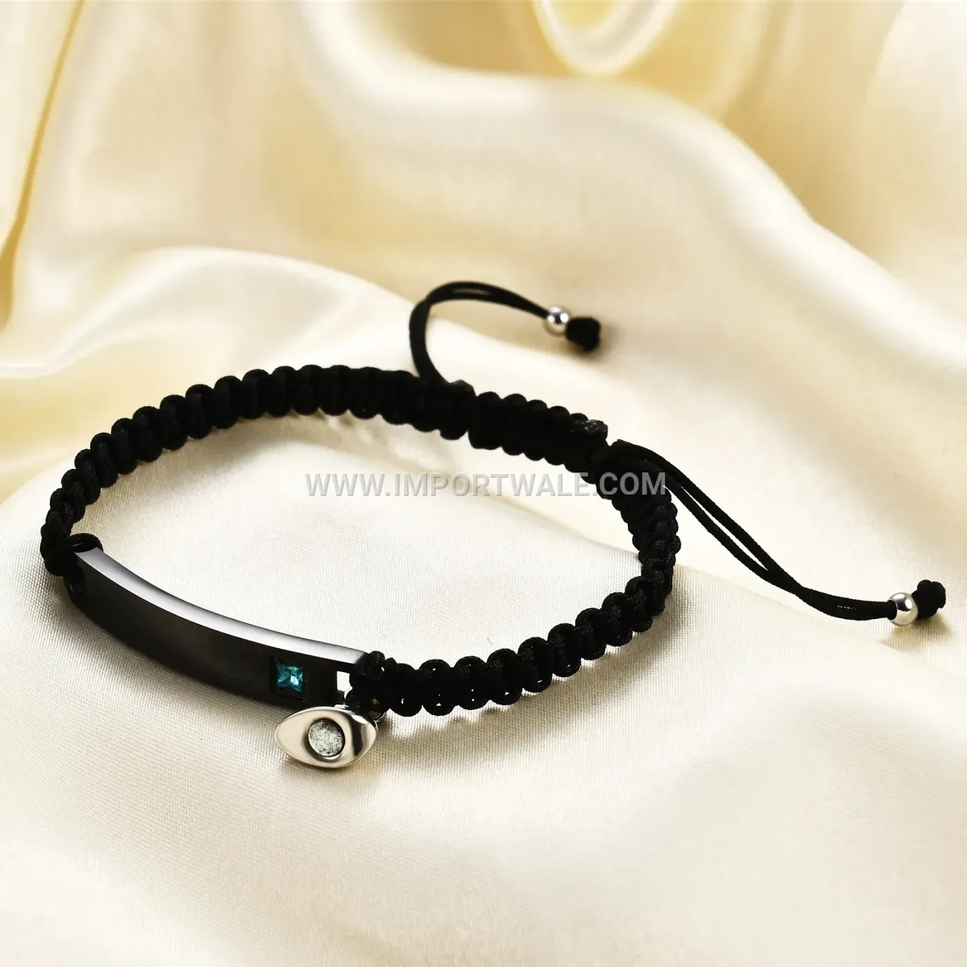 Engraved Stainless Steel Magnetic Heart Braided Couple Bracelet Set