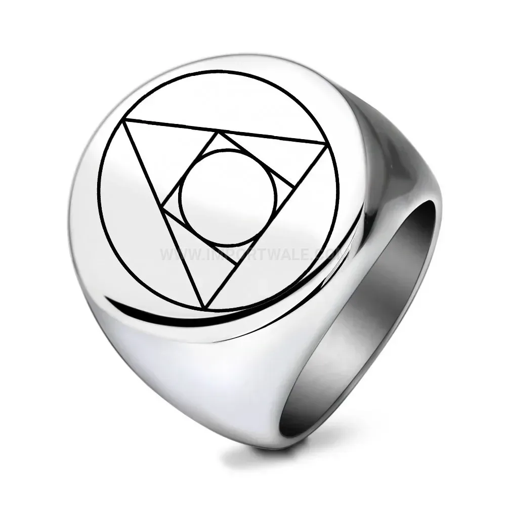 Elegant Geometric Triangle Stainless Steel Signet Ring