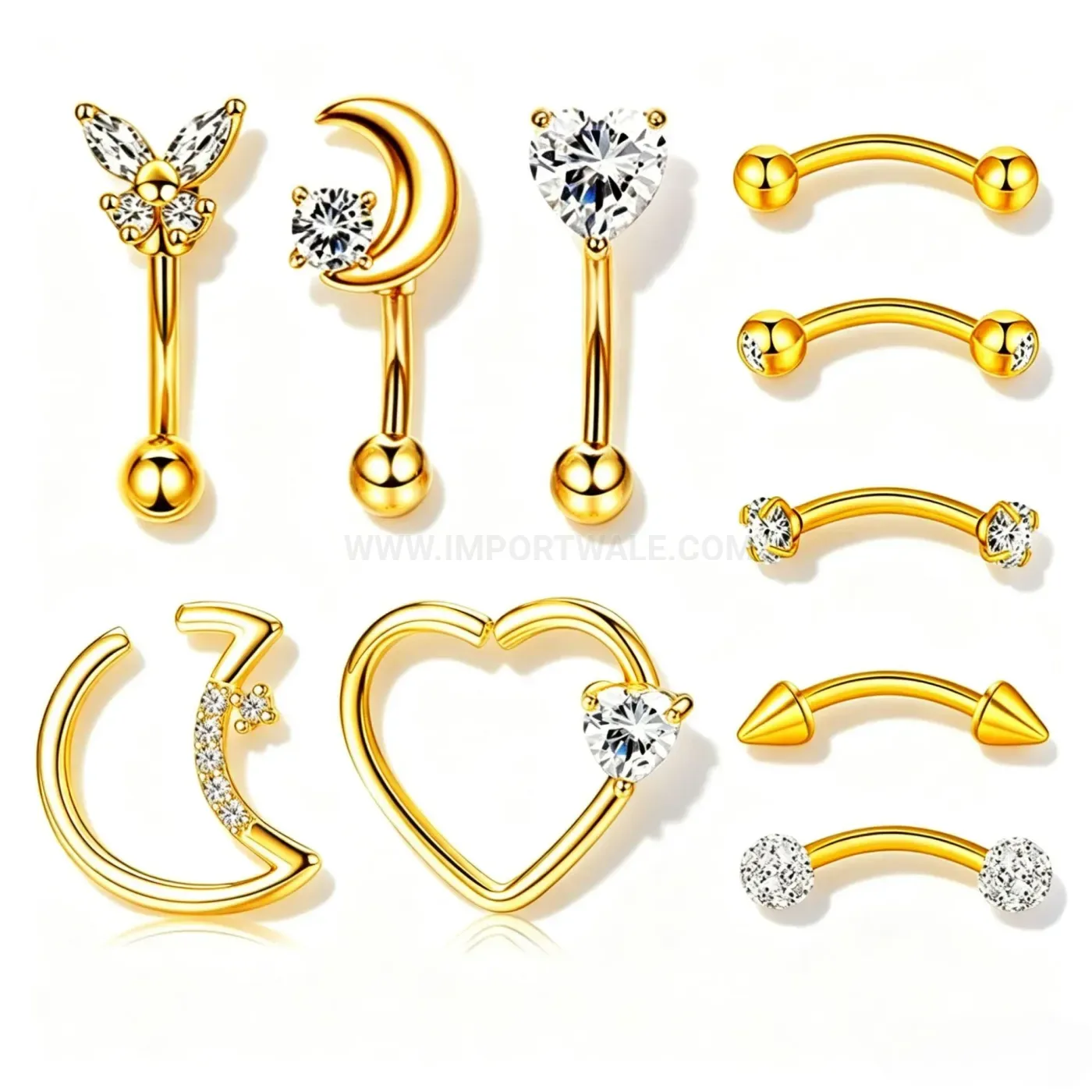 Fashion Versatile Stainless Steel Geometric Body Piercing Jewelry Set