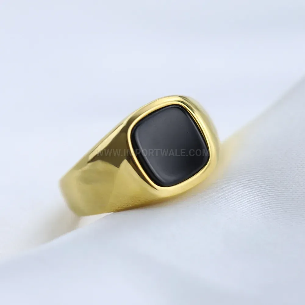 Designer Geometric Square Crystal Stainless Steel Ring