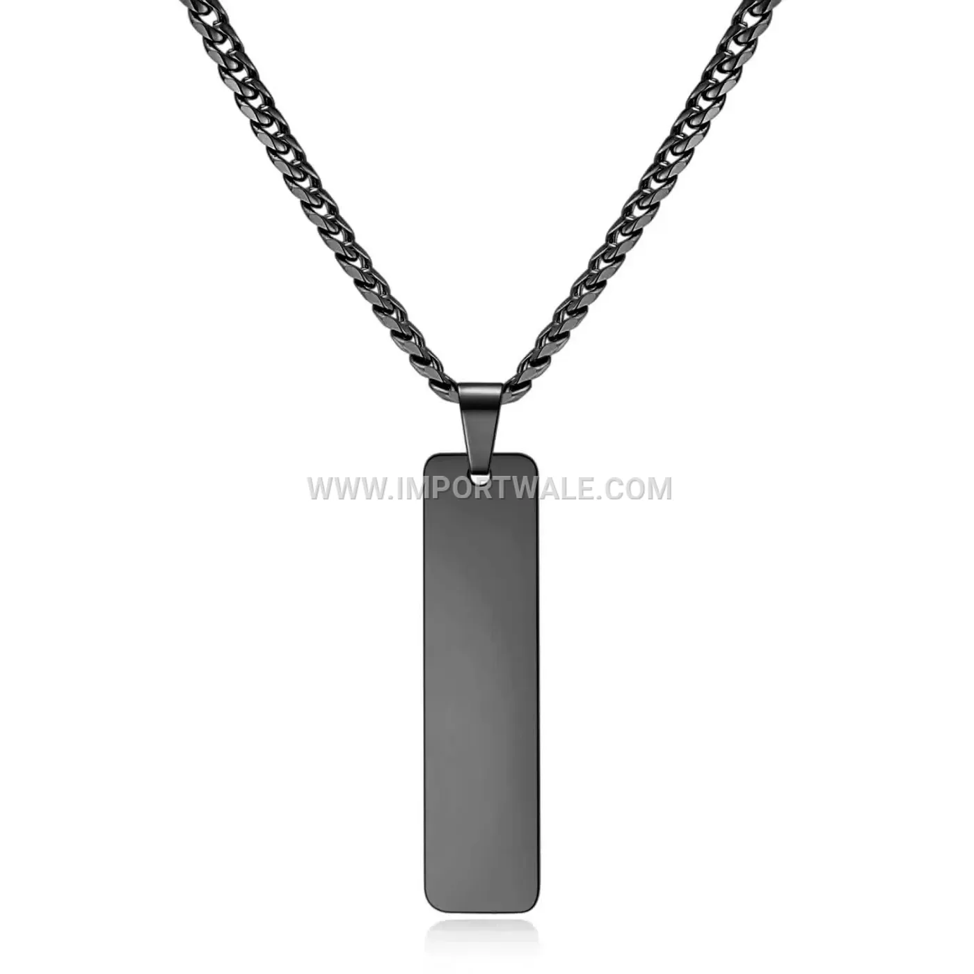 Smooth Geometric Bar Pendant Stainless Steel Unisex Necklace