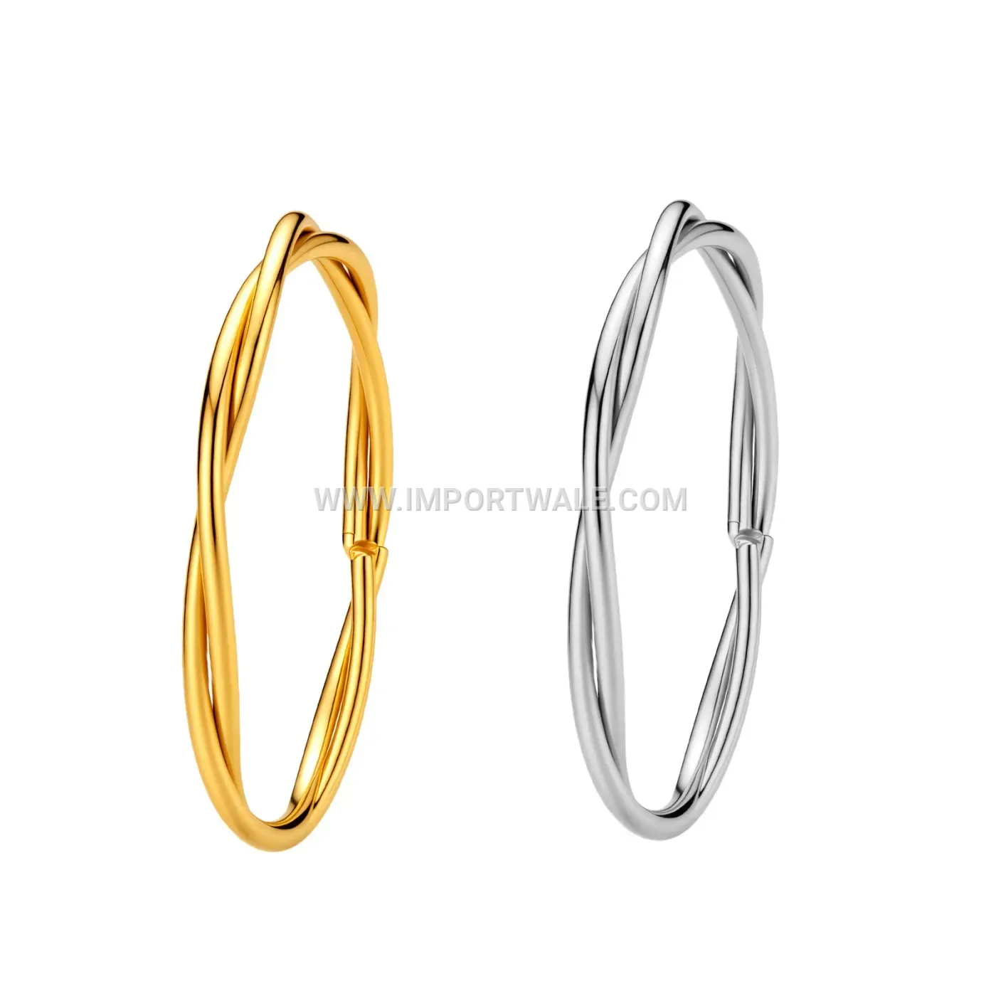 Intertwined Double Strand Twisted Stainless Steel Ring