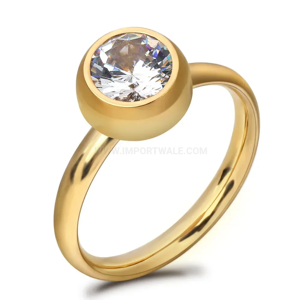 Bold Detachable Crystal Stainless Steel Geometric Pinky Ring