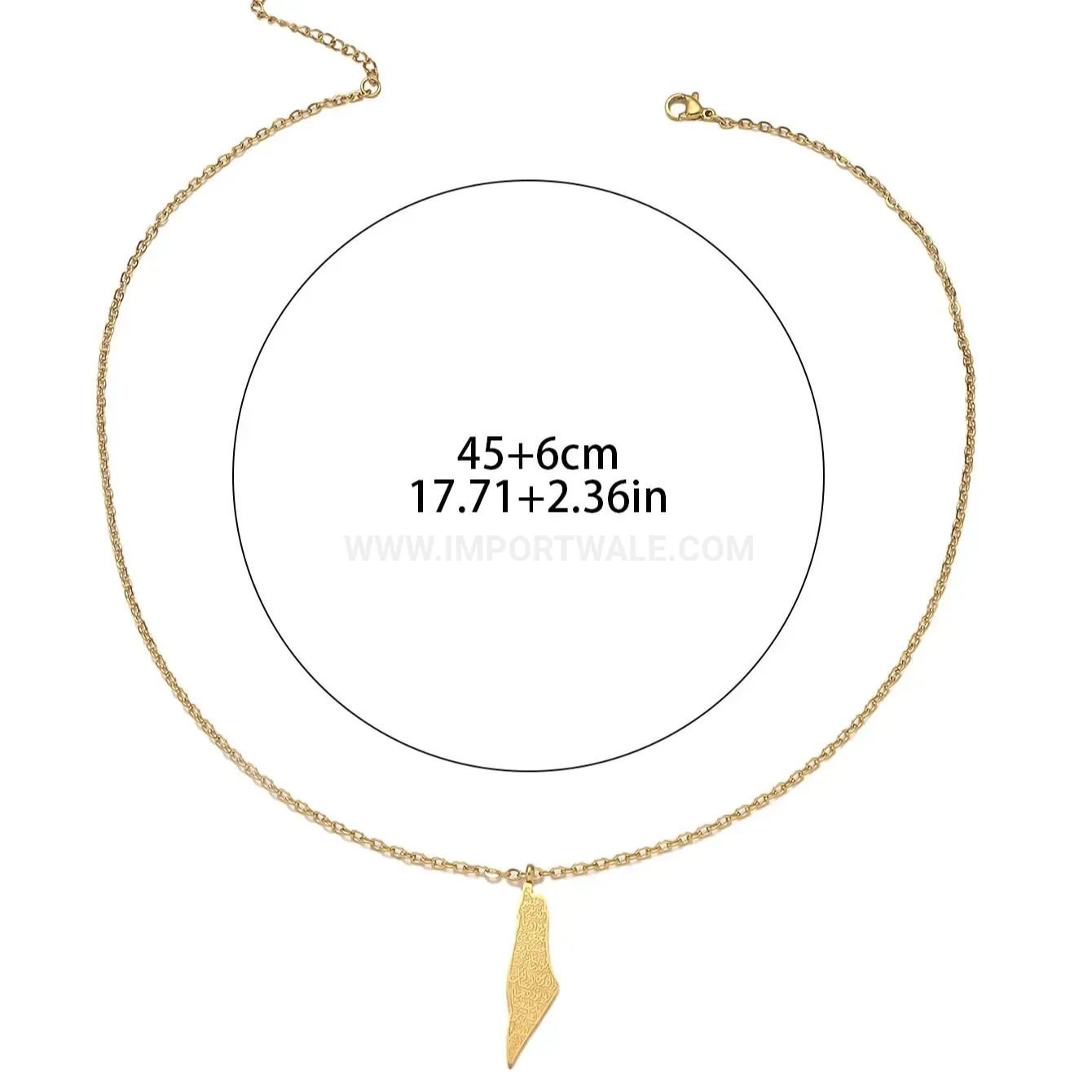 Bold Stainless Steel Ayatul Kursi Map Pendant Islamic Necklace