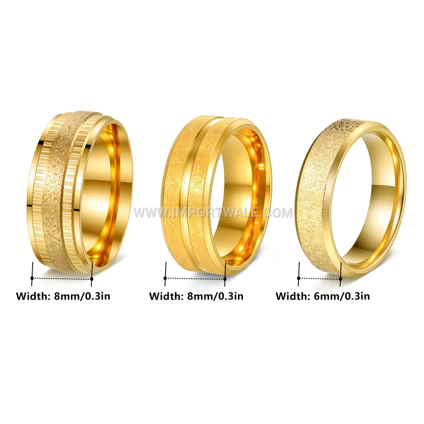 Frosted Stainless Steel Minimalist Band Ring
