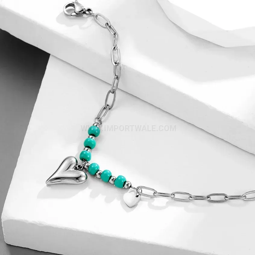 Bold Sterling Silver Fresh Water Pearl Heart Pendant Bracelet
