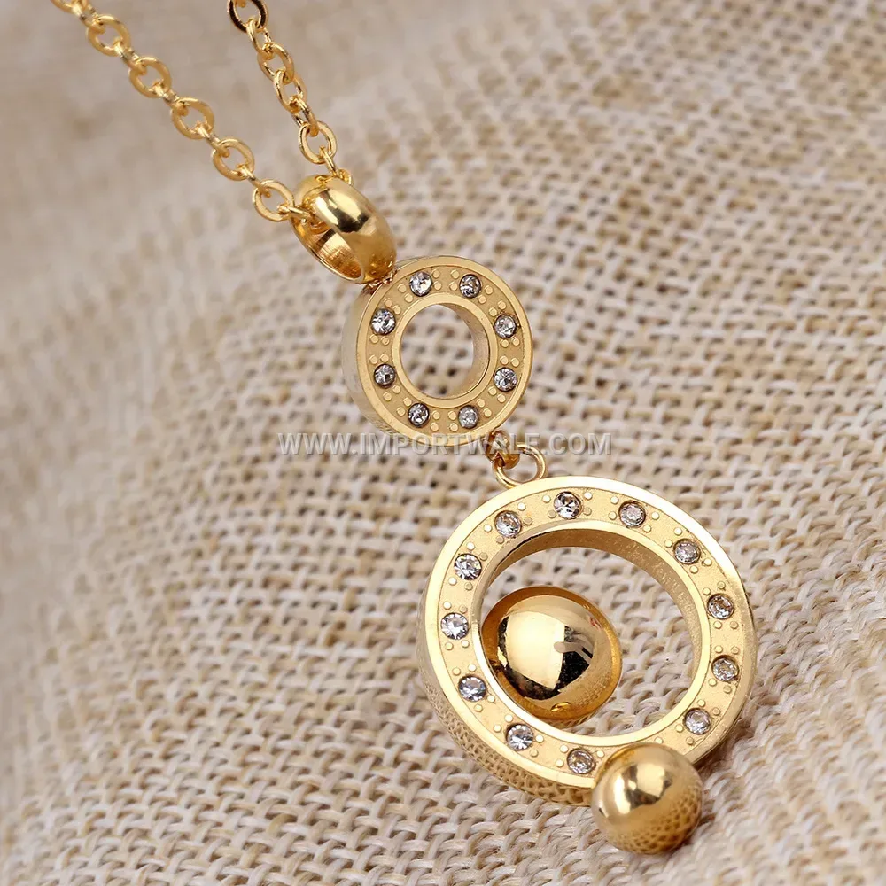 Hollow Long Bar Circular Stainless Steel Sweater Chain