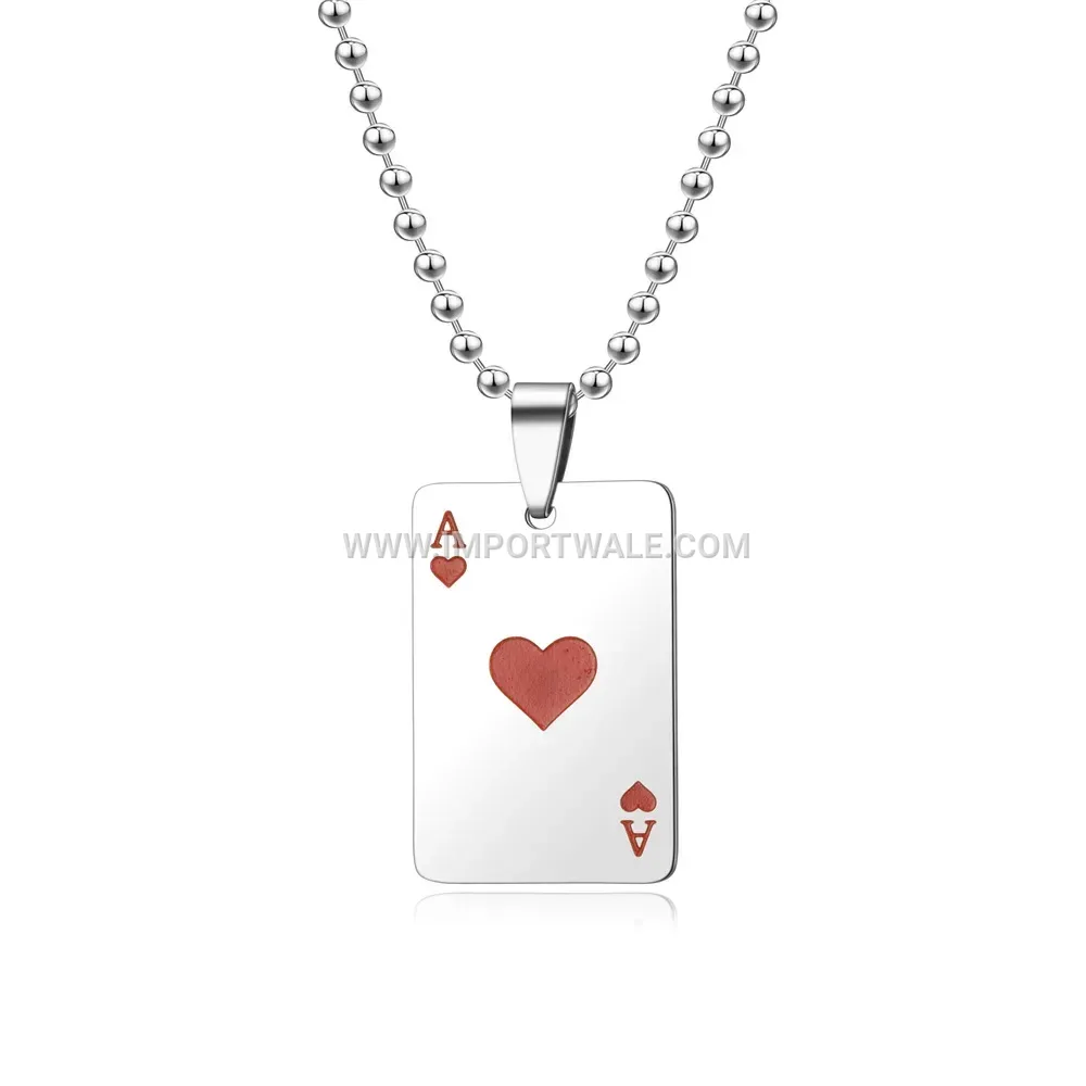 Ace of Spades Stainless Steel Playing Card Tag Pendant