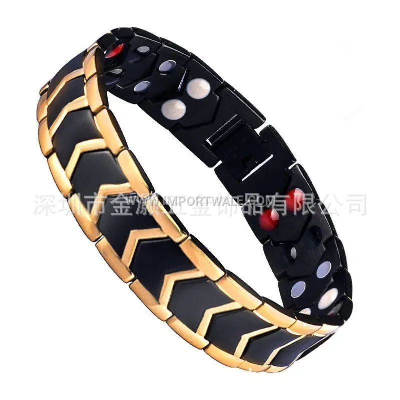 Men's Geometric Titanium Steel Magnetic Wristband Bracelet