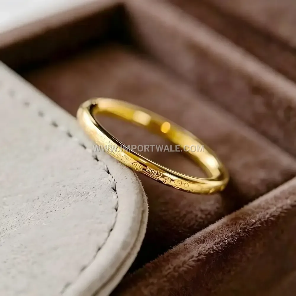 Engraved Blessing Symbol Stackable Stainless Steel Ring