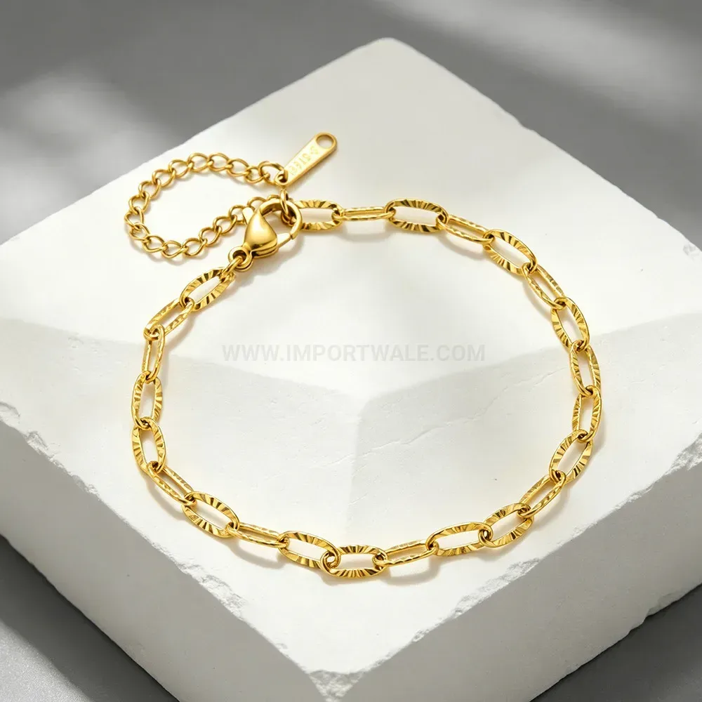 Minimalist Textured Chain Stainless Steel Jewelry Set