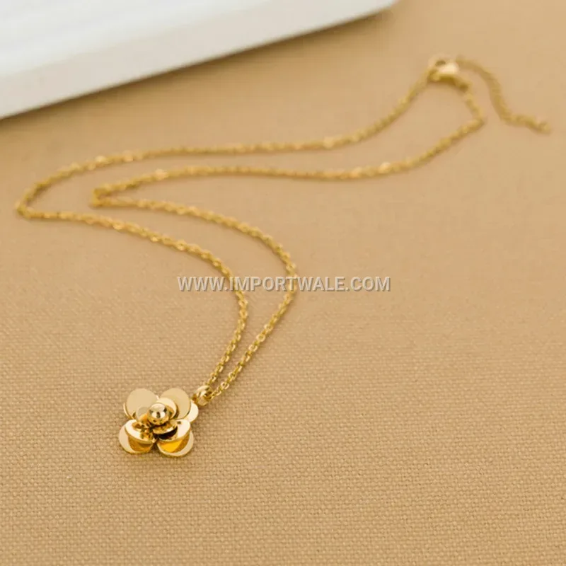 Rose Flower Stainless Steel Minimalist Clavicle Necklace