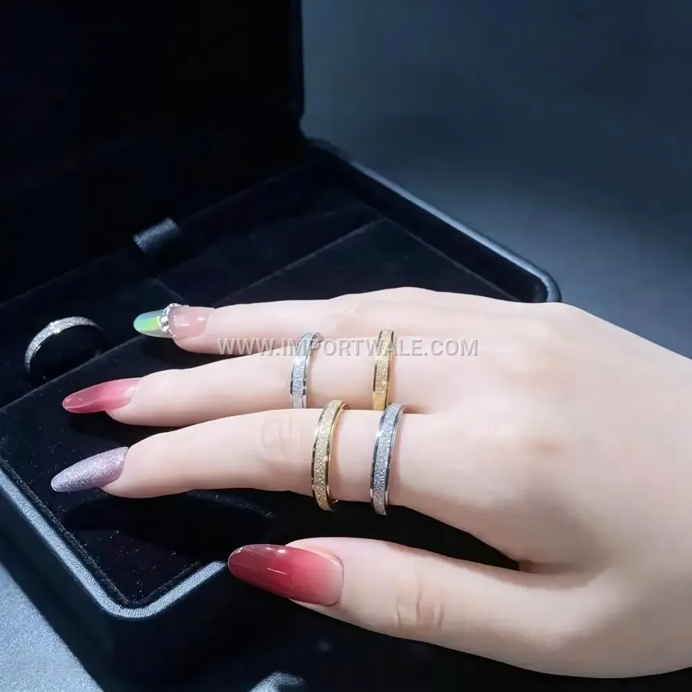 Frosted Rotating Stainless Steel Band Ring