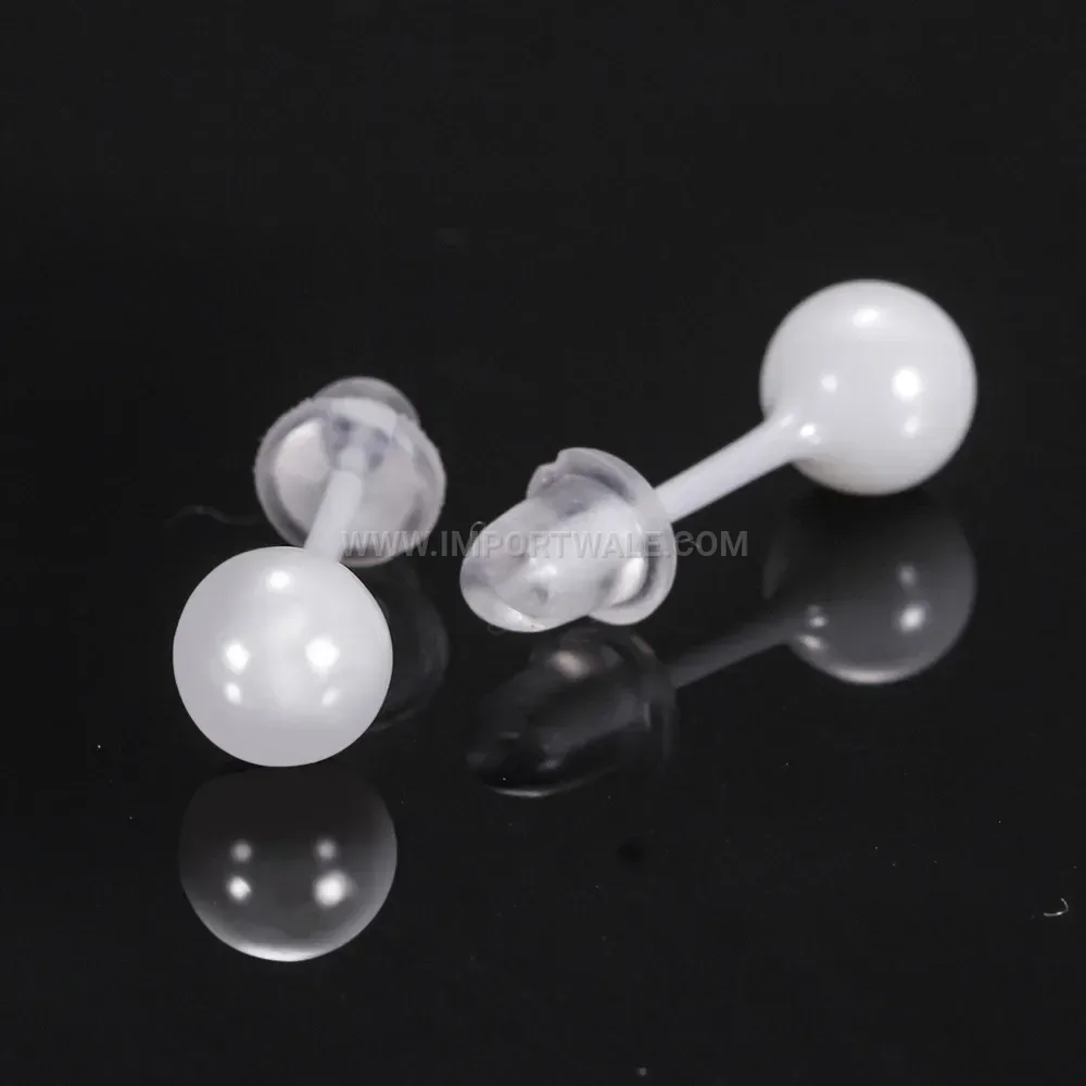 Minimalist Round Ceramic Stud Earrings With Stainless Steel Posts