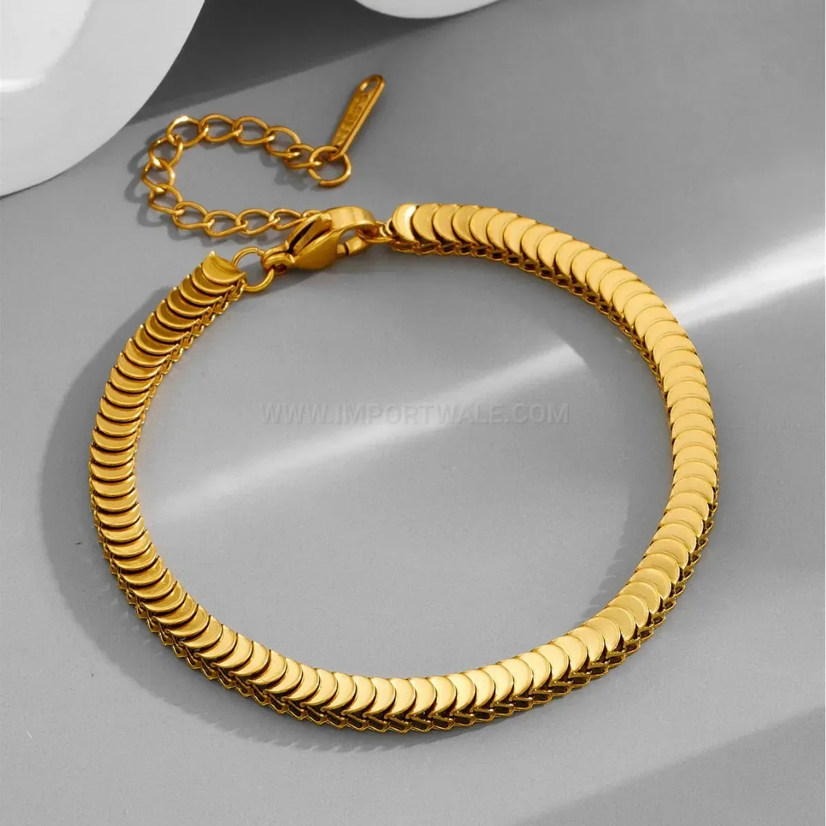 Stylish Layered Titanium Steel Snake Chain Fish Scale Bracelet