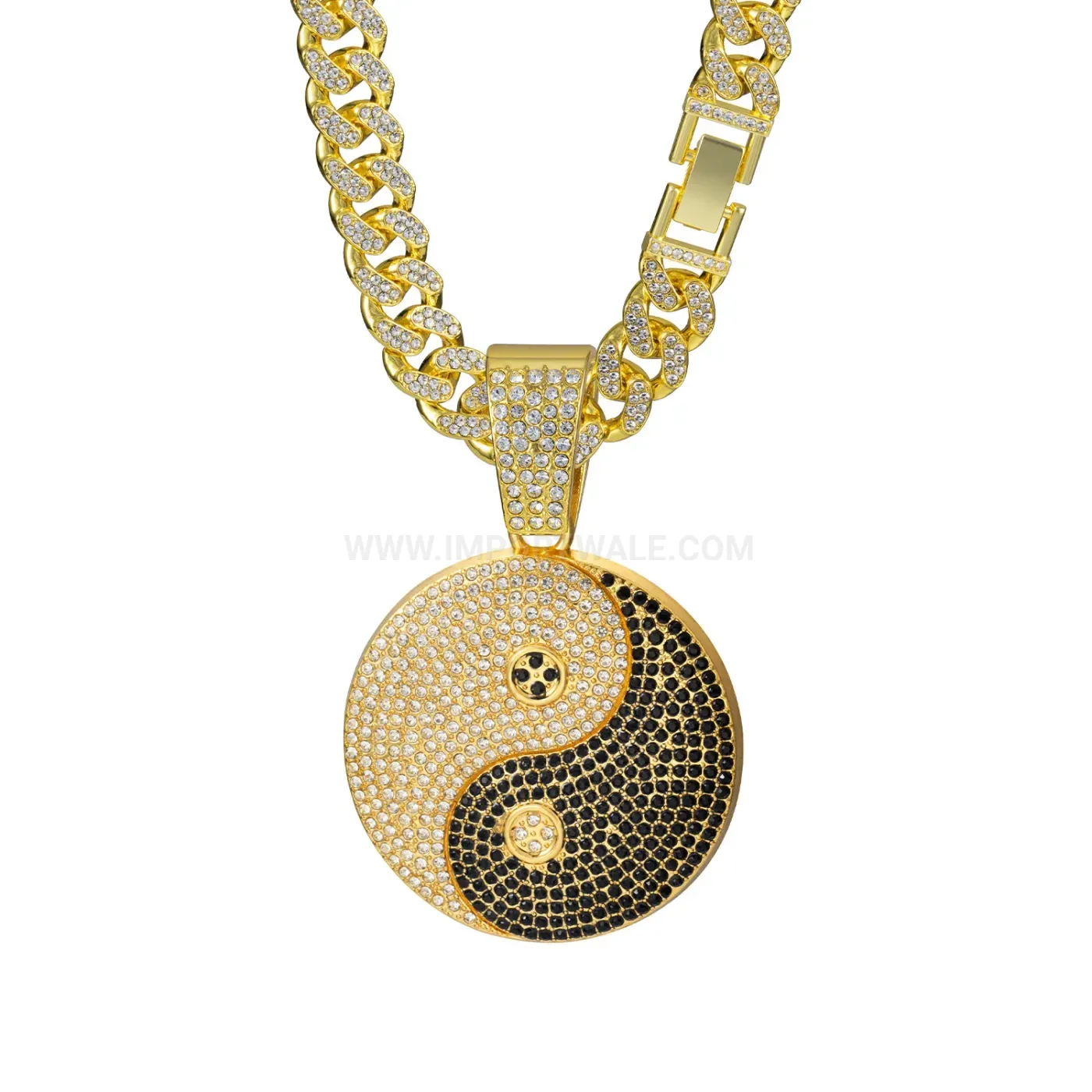 Iced Out Tai Chi Symbol Alloy Hip Hop Pendant