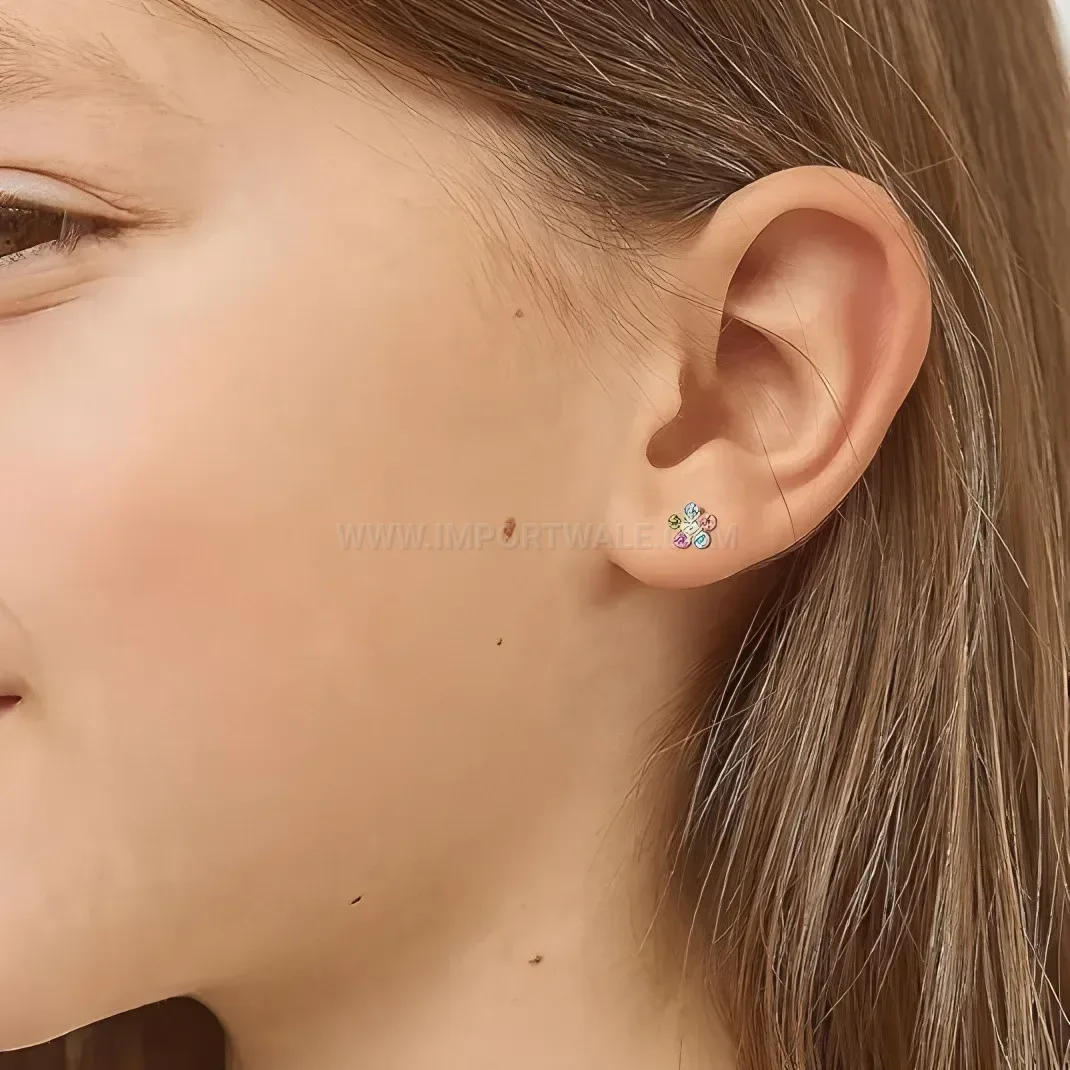 Elegant Sparkling Zirconia Floral Titanium Steel Cartilage Piercing Earring Set
