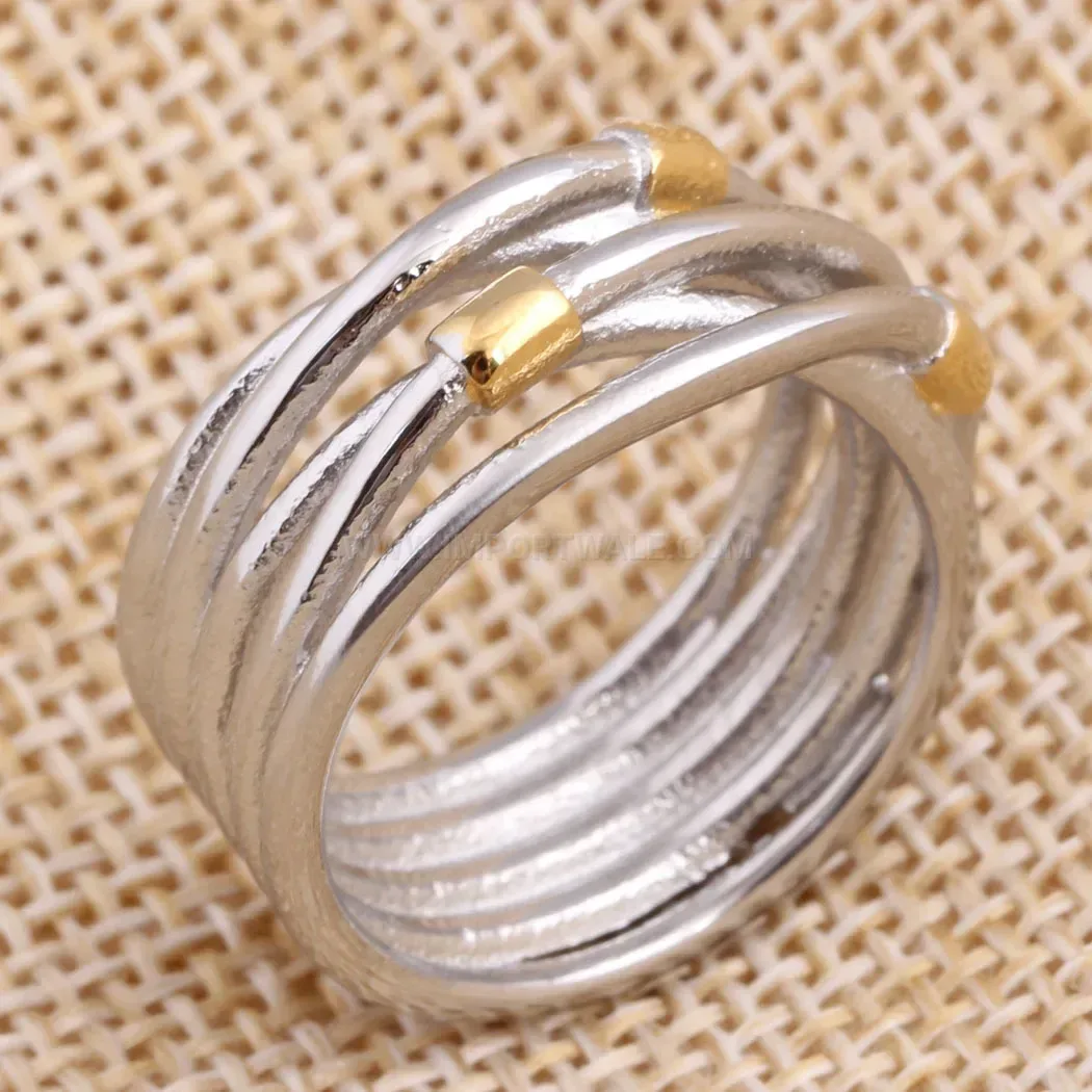 Bold Minimalist Geometric Stainless Steel Line Band Ring