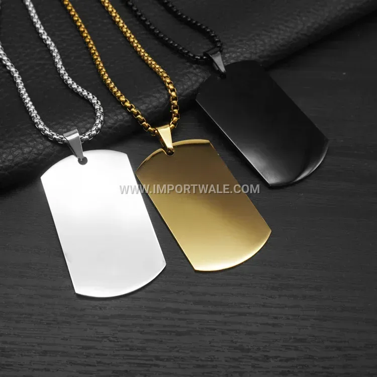 Customizable Geometric Stainless Steel Pendant Chain Necklace