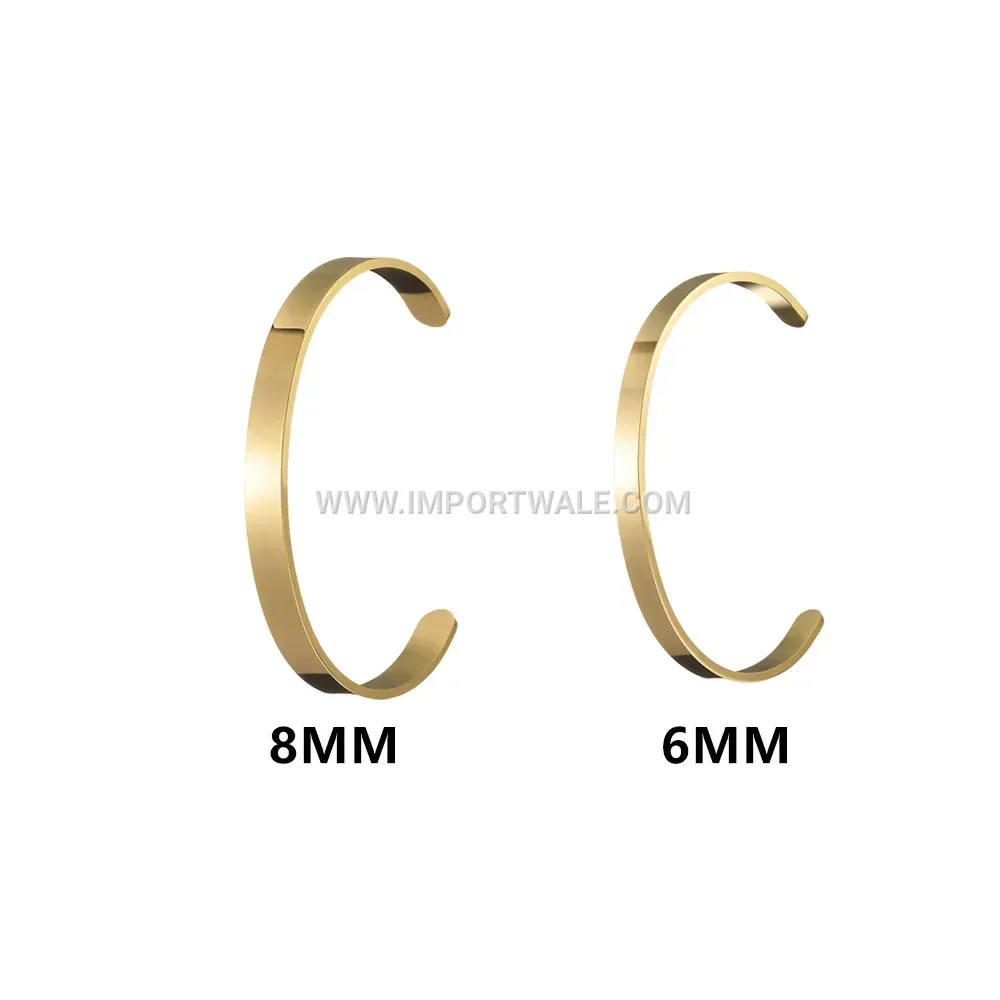 Minimalist Open C Shape Titanium Steel Bangle