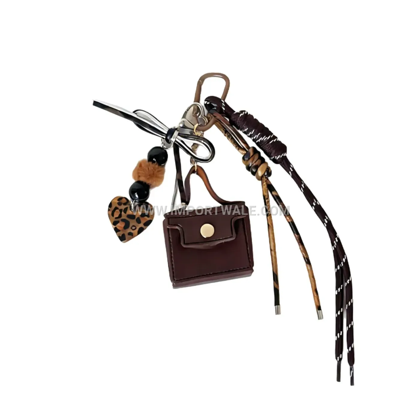 Vintage Style Miniature Leather Bag Keychain