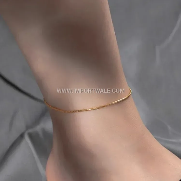 Sleek Snake Chain Titanium Steel Anklet