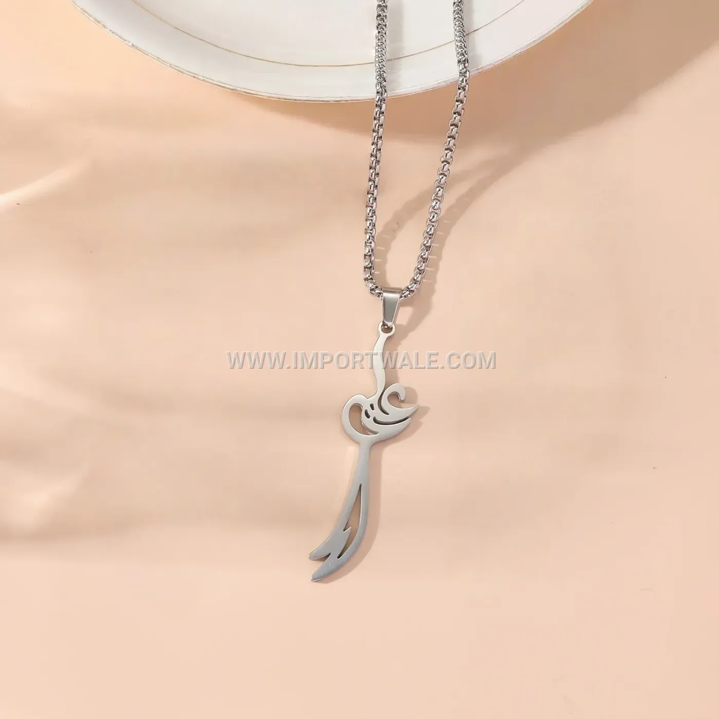 Minimalist Stainless Steel Zulfiqar Sword Pendant Necklace